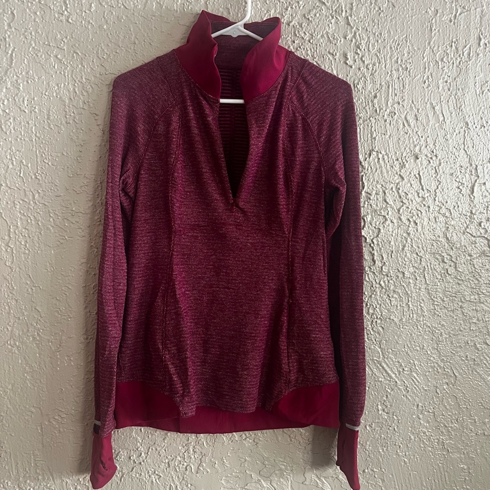 ⭐️ lululemon Burgundy Long Sleeve Quarter Zip Pullover